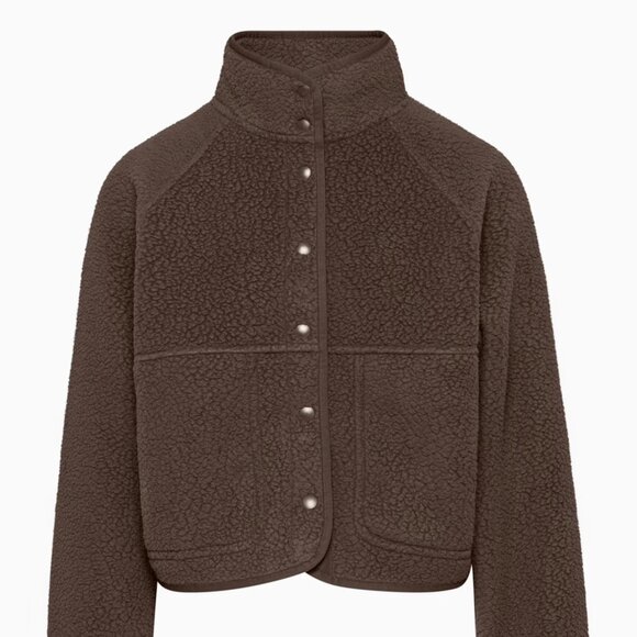 Sunday Best Jackets & Blazers - Sunday Best Brown Sherpa Button-Up Jacket